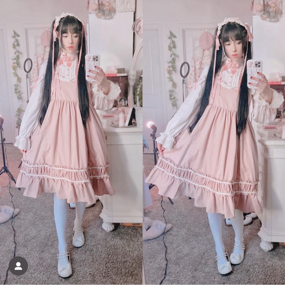 Pink Sweet Lolita JSK Dress Set Empire Waist